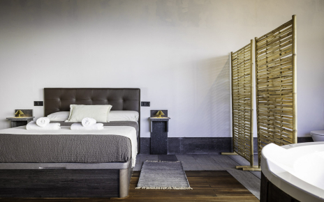 WC screened off with bamboo 